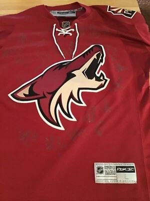 PHOENIX COYOTES 2009-10 TEAM SIGNED REEBOK JERSEY w/ COA  (Shane Doan) - Image 1 of 4