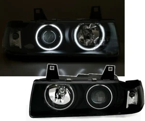 CCFL Angel Eyes Scheinwerfer Set in Schwarz für 3er BMW E36 Coupe + Cabrio - Bild 1 von 6