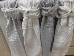 XL Hanging Hand Kitchen Towel Gray, Squares, Stripes, Snap, Dish Towel - Picture 1 of 14