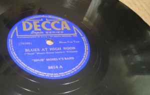Snub Mosely - Blues at High Noon / Between You Devil (1942) Decca 78, nice EX- - Picture 1 of 6