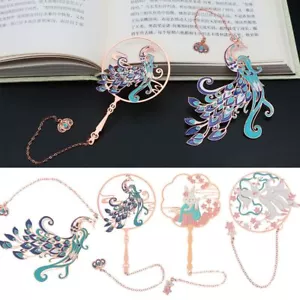 Bookmark Metal Tassel Brass Retro Pendant Clip Stationery Page Holder Children - Picture 1 of 22