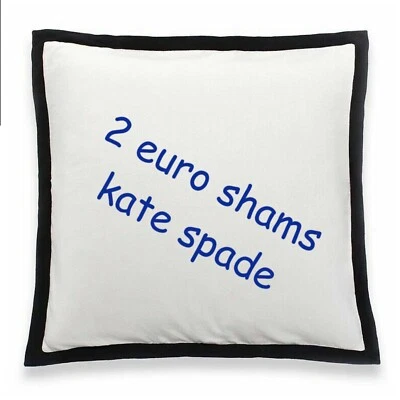 2 Kate Spade Flamingo Dot Collection EURO SHAMS 26" Natural Negro Cuadrado $118 Foto 1 de 4