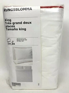 IKEA KUNGSBLOMMA King Duvet Cover and Pillowcase(S) White Red - Picture 1 of 1