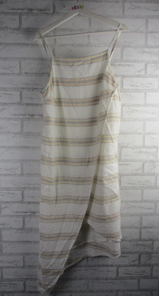 Billabong Mujer Vestido Sin Mangas Playa Crema Beige Gris Rayas 14 Dobladillo Aymétrico Foto 1 de 4
