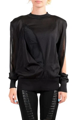 Versace Women's Black Silk Long Sleeve Sweater US XS IT 38 - Image 1 of 4