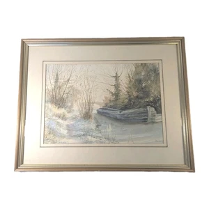 Quadro acquerello originale con cornice del ponte di Artù di Roy Steadman - Foto 1 di 11