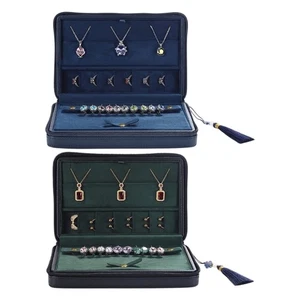 Stylish PU Leather Jewelry Container Organizers with Drawers Bedroom Accessory - Picture 1 of 10