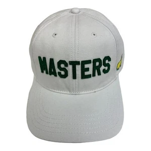 Masters White Caddy Felt Varsity Lettering Adjustable Golf Slouch Hat - Picture 1 of 1