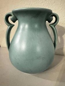 Vintage Pottery Vase & 2 Handles - Matte Blue Satin Glaze - STANGL (3260) RARE - Picture 1 of 6