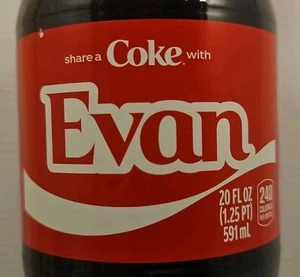 Comparte una Coca-Cola con Evan 2025 Personalizada Edición Limitada Botella de Coca-Cola - Imagen 1 de 4