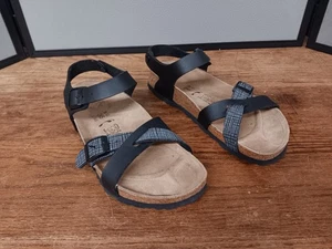 Birkenstock Birki's Lille Womens Size 7 Black Brown Walking Sandals - Picture 1 of 8