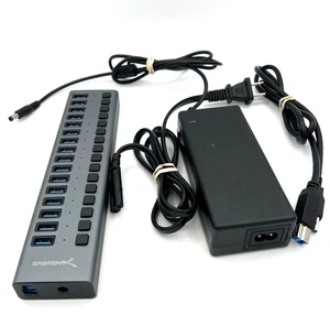 Sabrent HB-PU16 16-PORT USB 3.0 DATA HUB AND CHARGER W/ INDIVIDUAL SW 90 WATTS - Picture 1 of 11