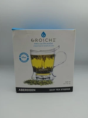 Grosche ABERDEEN Easy Tea Steeper - Easy Tea Infuser w/ Coaster 17.7 fl oz - NIB - Image 1 of 4