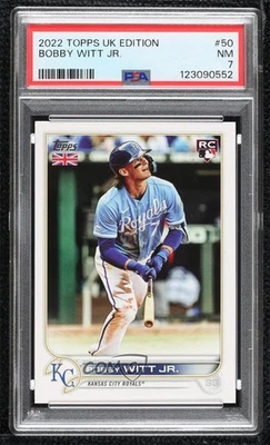 2022 Topps UK Edition Bobby Witt Jr #50 PSA 7 Rookie RC - Image 1 of 2