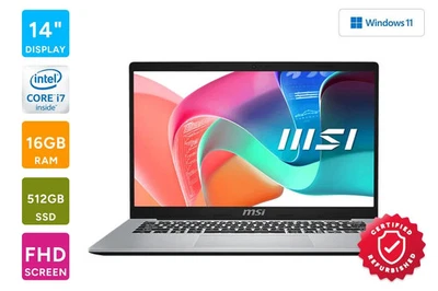 Refurbished MSI Modern 14 F13MG-008AU 14" Full HD i7 13th Gen Windows 11 Laptop - image 1 of 3