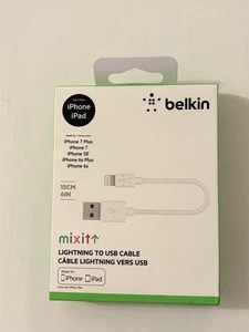 Belkin mixit USB 6” Charge & Sync Cable iphone 7 Plus, 7, SE, iPhone 6s Plus, 6s - Picture 1 of 9