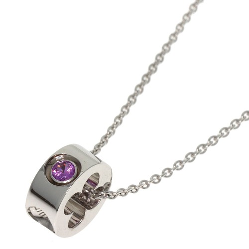 LOUIS VUITTON（LV） LOUIS VUITTON Pandantif Empreinte Collana Zaffiro Rosa K18 Oro Bianco La...