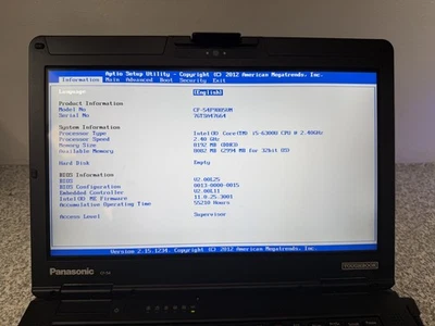 14" Panasonic Toughbook CF-54 i5-6300U 2.4GHz 8GB RAM No HD/OS no Caddy - Image 1 of 4