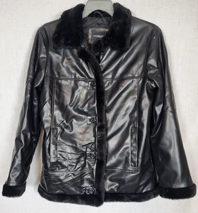 Chaqueta Outbrook de cuero negra para mujer L delineada en piel sintética acolchada de invierno - Imagen 1 de 6