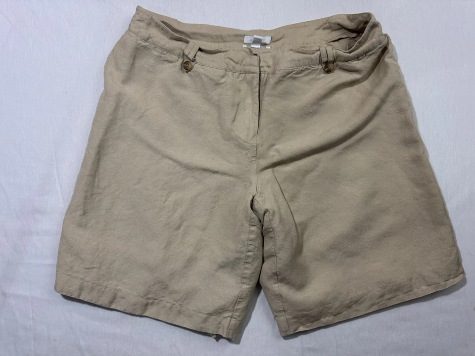 Pantalones Cortos Charter Club Allison Fit Lino Mezcla Rayón Mujer Talla 16 Foto 1 de 4