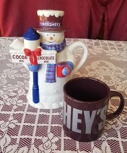 Hershey's Hersheys Schokolade Kakao groß 18 Unzen Becher & figürlicher Schneemann Krug - Bild 1 von 9