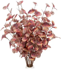 ✅✅VGIA 6 Pezzi Steli di Eucalipto Artificiale Spray Foglia Autunno in Seta Rosso Borgogna✅✅ - Foto 1 di 4