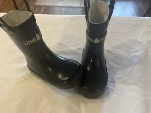 LONE CONE Black Rain Boots Toddler Kids Size 4 - Picture 1 of 5