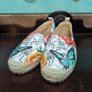 Anushka Slip On Espadrille Shoes, Ladies Size 8 US, Butterfly Art 4204 MARIPOSA - Picture 1 of 9