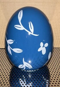 Blue White 5 In Ceramic Egg Floral Spring Easter Any Decor Style NWOT - Picture 1 of 5
