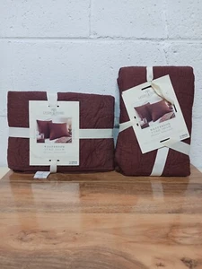 2 - Linden Street JCP HomeRed Solid Westbrook Euro Sham - Picture 1 of 12