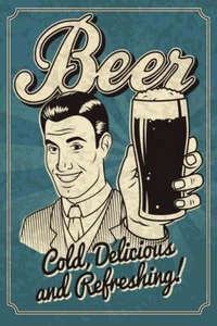 Beer Cold Delicious Refreshing Retro Cool Wall Decor Art Print Poster 24x36 - Picture 1 of 1