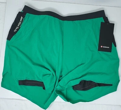 Lululemon Men's Fast Free Road To Trail 6” Shorts Lined  Green Black Size M - Image 1 of 3