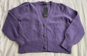 Yest Netherlands Buur Sz 10 Faded Purple Button Cardigan Sweater Cottagecore NWT - Picture 1 of 14