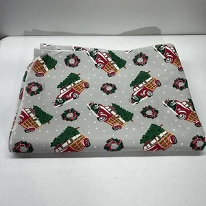 Christmas Tree Holiday Print 60”x84” Vinyl Flannel Backed Rectangle Tablecloth - Picture 1 of 3
