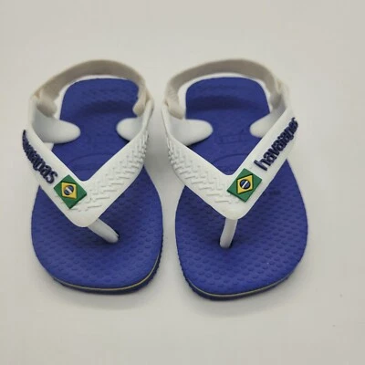 Sandalias Havaianas 4C Azul y Blanco Niño Niño Bebé Brasil Logo Chanclas Foto 1 de 4