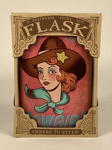 Frasco para beber vaquera Trixie & Milo 8 oz acero inoxidable estilo vintage vajilla - Imagen 1 de 6