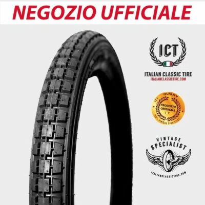 ITALIAN CLASSIC TIRE 3.50x19 Pneumatici gomme CORD per moto anni 40 ORIGINALI ICT tyre OMOLOGATI
