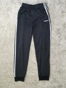 Adidas Pants Youth Large 14-16 24x25 Black Drawstring Pockets Activewear Joggers - Picture 1 of 12