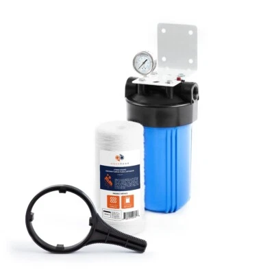Big Blue 10" Whole House Water Filter System 1"+ Bracket+ String Wound Sediment - Image 1 of 4