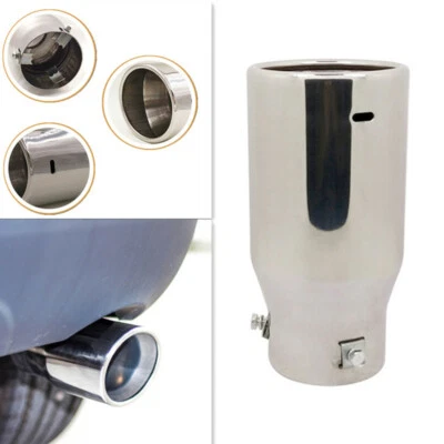 Car Stainless Steel Exhaust Muffle Silencer Exhaust Muffler Pipe Tip Tail Throat - Image 1 of 4