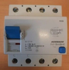 INTERRUTTORE DIFFERENZIALE SCHRACK BD 037130 125-4/0,30 AC R - Picture 1 of 1