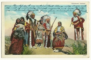 1941 Oklahoma Indians - Chief holding Gun Native American Indian 78994 Postcard - Picture 1 of 1