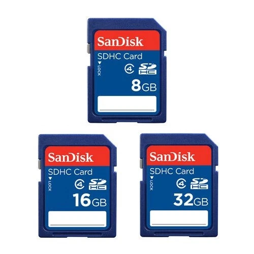 SanDisk 8GB 16GB 32GB SD SDHC Standard Class 4 Flash Memory Card Memoria IT - Immagine 1 di 1