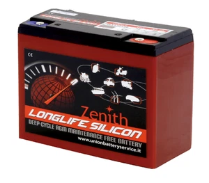 ZENITH BATTERIA 28A C20 12V ZLS120120 SILICON AGM DEEP CYCLE LONGLIFE SILICONE - Foto 1 di 5