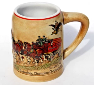 CS19 "Budweiser Champion Clydesdales” 1980 First Holiday Christmas 4 7/8" Stein - Picture 1 of 6