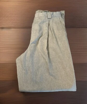 Pantalones de vestir BACHRACH para hombre 33 X 32 GRIS micro poliéster plisados delanteros con puños Foto 1 de 4