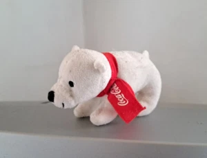 COCA-COLA Plüsch Eisbär stehend mit rotem Schal - Bild 1 von 3