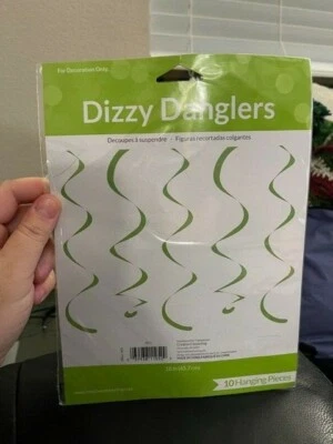 Creative Converting Lime Green Dizzy Danglers 10ct Hanging Decoration New!!! - Image 1 of 2