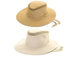 Mens Aussie Bush Hat Vented Outback Safari Lightweight Wide Brim Summer Sun Cap - Picture 1 of 5