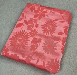 Fabric Tablecloth Coral Color Floral Brocade Elegant Rectangle 59 x 83 Dining - Picture 1 of 12